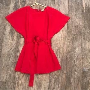 Daniel Cremiux Top Red Kimono Blouse Medium